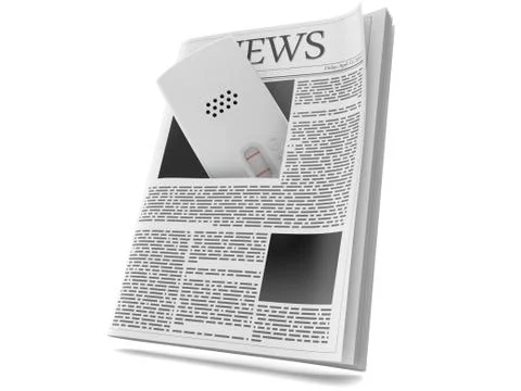 Pregnancy test inside newspaper Stock Illustration