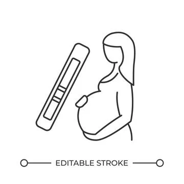 Pregnancy test line icon Stock Illustration