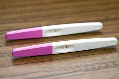 Pregnancy test progression Stock Photos