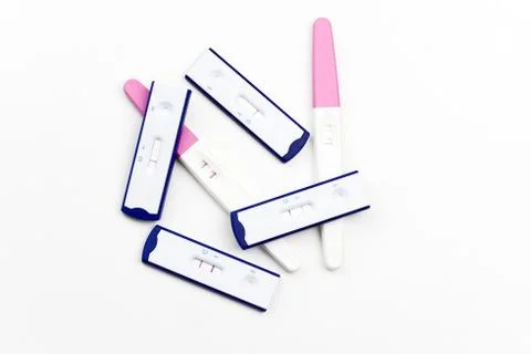 Pregnancy test progression Foto stock