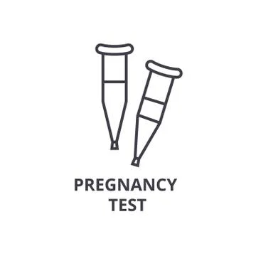 Pregnancy test thin line icon, sign, symbol, illustation, linear concept, vector Illustrazione stock