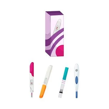 Pregnancy tests for determining early stages of new life Stock Illustration