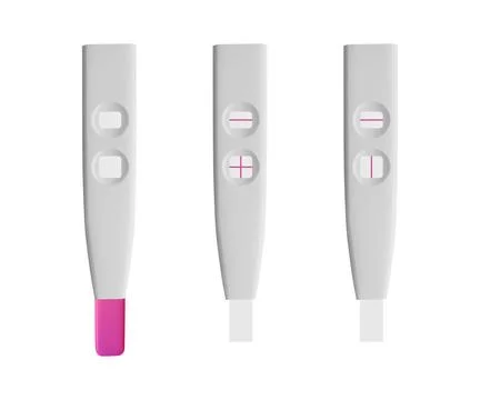 Pregnancy tests showing positive, negative and invalid results Stock Illustration