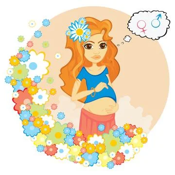 Pregnancy theme illustration Stock Illustration