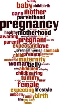 Pregnancy word cloud Stock Illustration