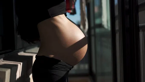 Pregnant Belly Stock Footage 120837751