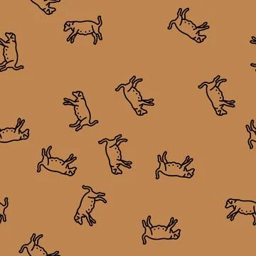 Pregnant dog vector seamless pattern Illustrazione stock