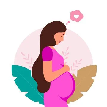 Pregnant girl Stock Illustration