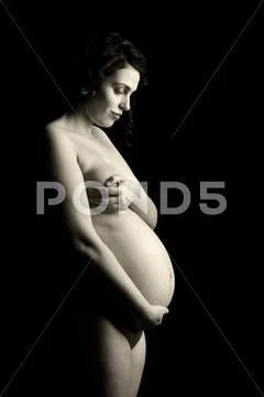 Pregnant nude Stock Photos