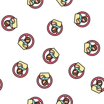 Pregnant nursing restriction vector seamless pattern Stock Illustration