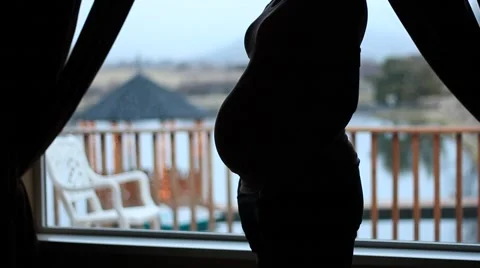Pregnant silhouette Stock Footage