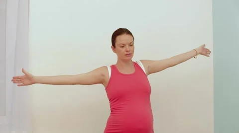 Pregnant Stretching Video stock 52601468