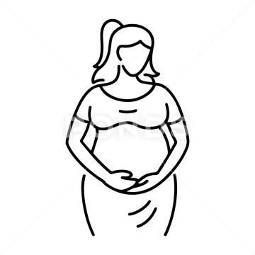 Pregnant Woman Logo Black Outline Vector, Maternity Logo Icon: Royalty ...