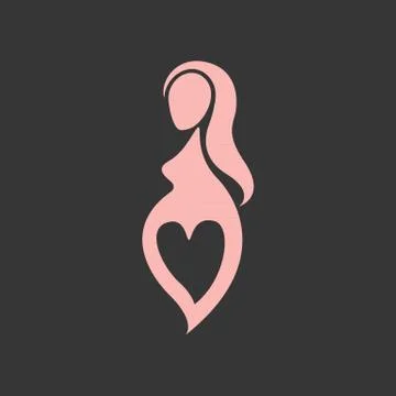 Pregnant woman logo vector Stock Illustration