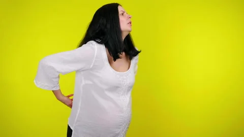 Pregnant Woman lifting her Dress up and , Stock Video