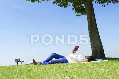 Pregnant Woman relaxing Stock Photos