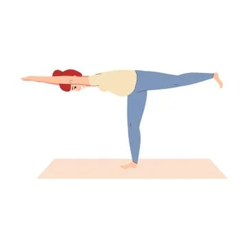 Yoga Asana Standing Side Stretch Pose Vector Illustration Stock