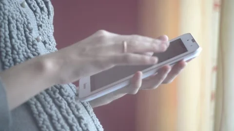 Pregnant Woman Using Tablet Computer  Stock Footage 56345521