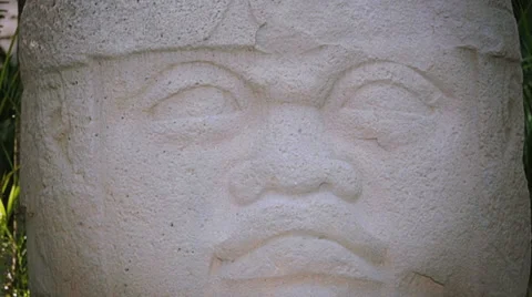 Prehispanic Carved face Stock Footage 35896017