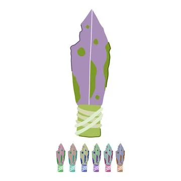 Prehistoric arrowhead vector cartoon graphic Illustrazione stock