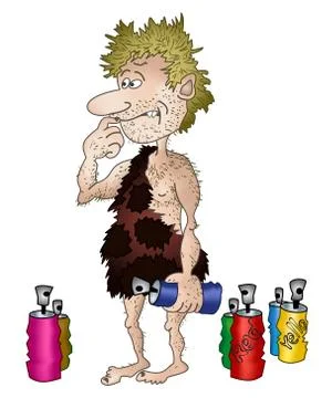 Prehistoric artist Stock Illustration