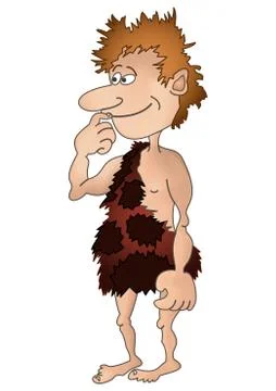 Prehistoric boy, isolated Stock Illustration