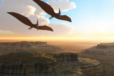 Prehistoric canyon Stock Illustration