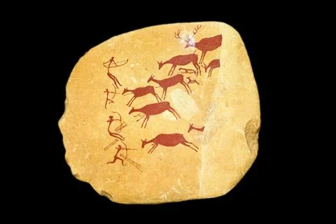 Prehistoric cave paintings Stock Photos