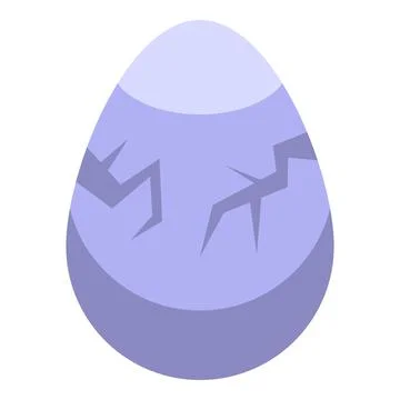 Prehistoric dinosaur egg cracking open with cracks Stock Illustration