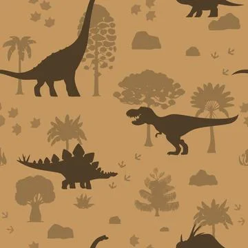 Prehistoric dinosaurs seamless pattern background イラスト素材