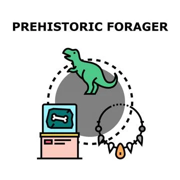 Prehistoric forager concept exploring ancient human history Illustrazione stock