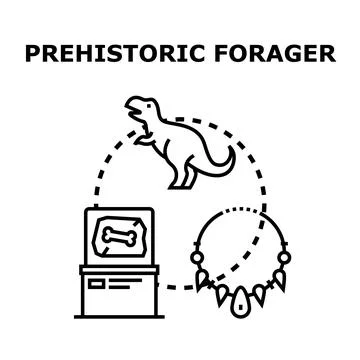 Prehistoric forager concept exploring ancient human history イラスト素材