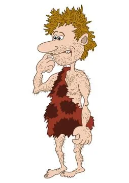 Prehistoric man, isolated Stock Illustration