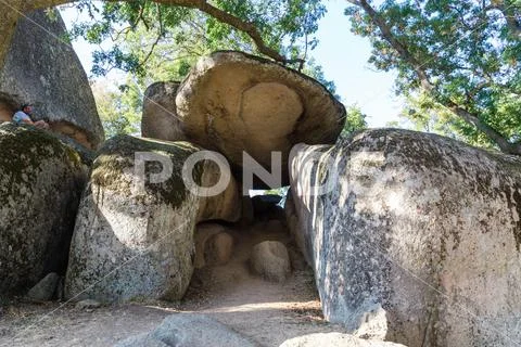 Prehistoric rock sanctuary Beglik tash in Bulgaria used by the Thracian tribes Stock Photos