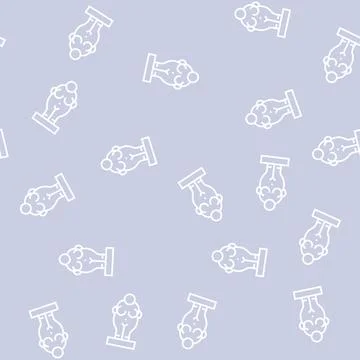 Prehistoric statue line seamless pattern Stock Illustration