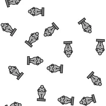 Prehistoric statue vector seamless pattern Stock Illustration