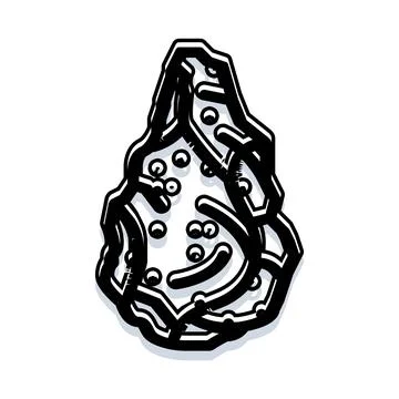 Prehistoric stone tool hand axe concept drawing Stock Illustration