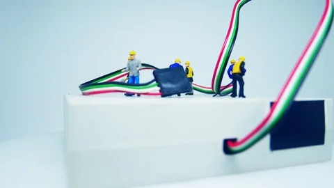 Preiser figure footage with theme of cloud computing Stock Footage 100036944