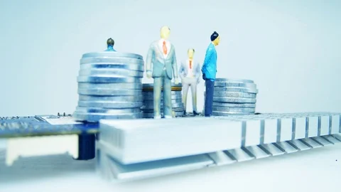 Preiser figure footage with theme of electronic money Stock Footage 99791247