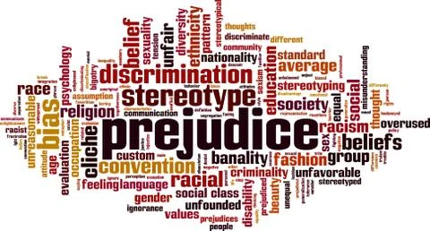 Prejudice word cloud Illustrazione stock