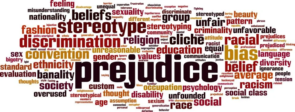 Prejudice word cloud Stock Illustration
