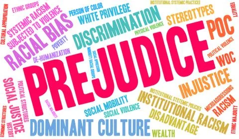 Prejudice Word Cloud Stock Illustration