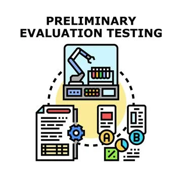 Preliminary evaluation testing concept diagram process 库存插图