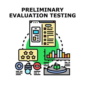 Preliminary evaluation testing software development product feedback Stock Illustration