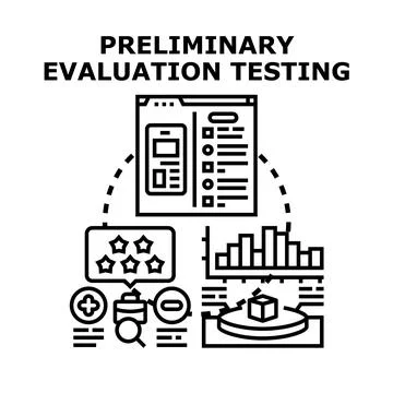 Preliminary evaluation testing software development product feedback Stock Illustration