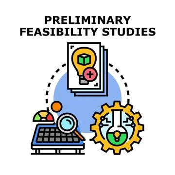 Preliminary feasibility studies for new project development Stockillustratie