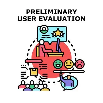 Preliminary user evaluation concept for feedback process 스톡 일러스트