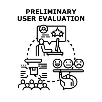 Preliminary user evaluation concept for feedback process 스톡 일러스트