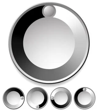 Preloader / Buffer Shapes, or Dials with Knobs Stock Illustration