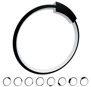 Preloader, buffer style shape in 3d. Steps included. Illustrazione stock